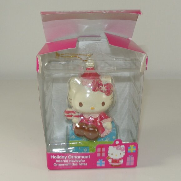 HELLO KITTY Vintage Christmas Decoration Ornament In Original Box Candy Cane - Picture 1 of 5